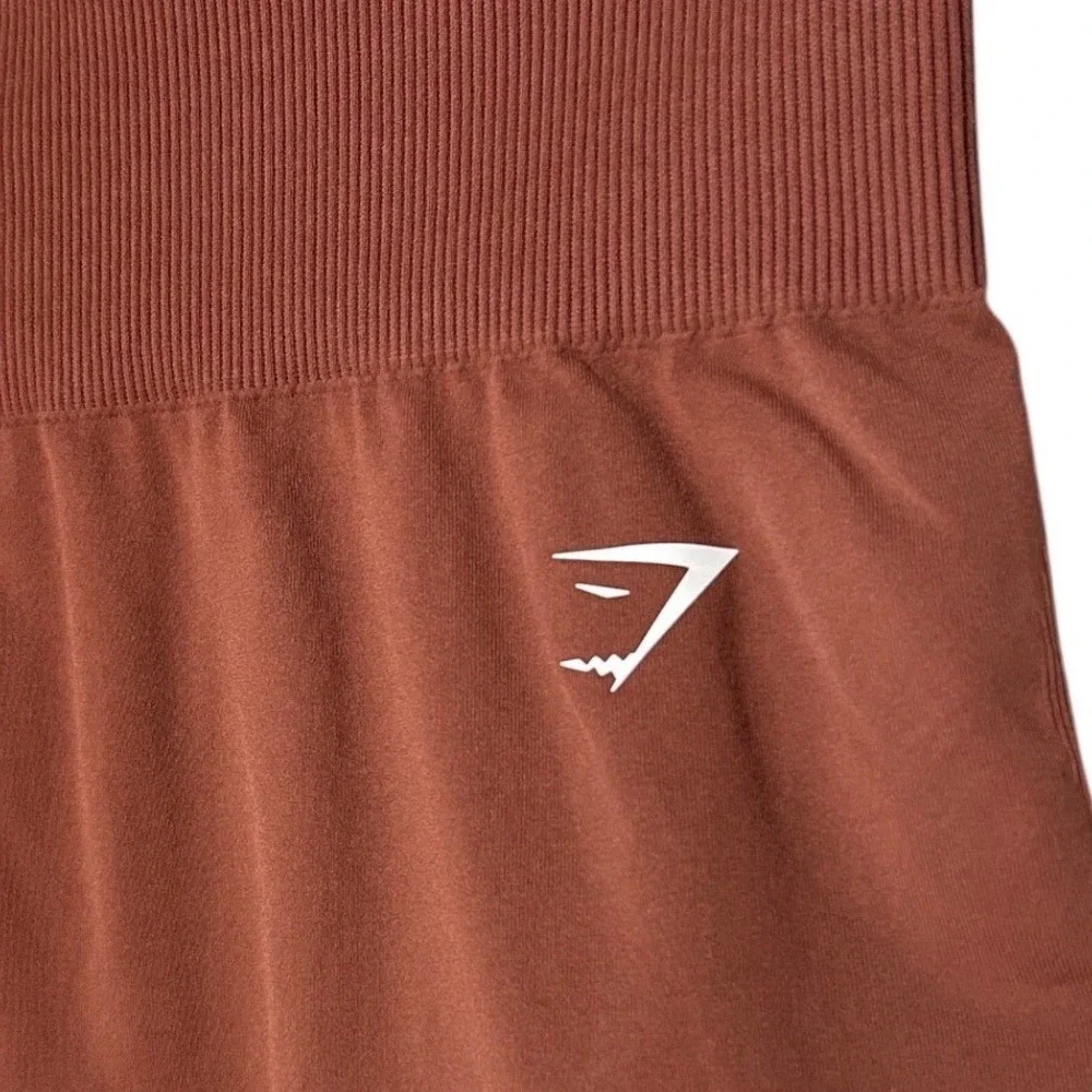 Gymshark Vital‎ Seamless 2.0 Shorts Brown High Waisted Athletic Workout Womens
